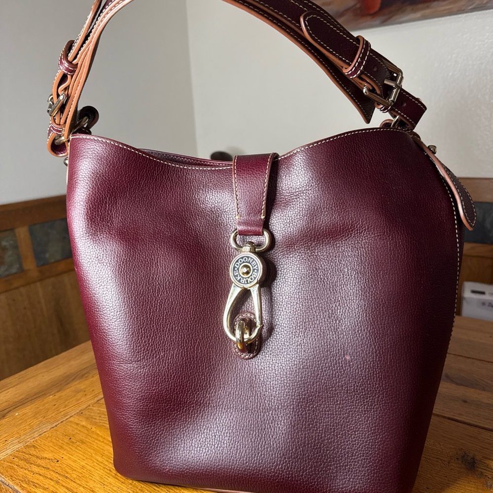 Dooney & Bourke Florentine Burgundy Logo Clip Lock Shoulder Bag